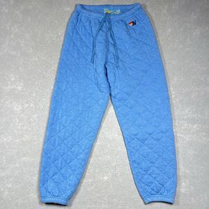 Aviator Nation Sweatpants Size Large Blue Quilted Cotton Blend Drawstring Pants